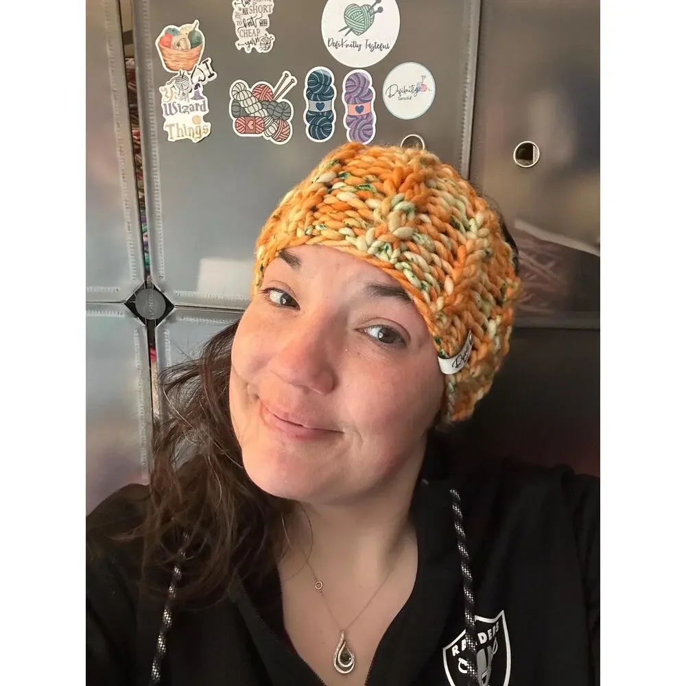 Hand Knit Merino Wool Headband - Salt Water Taffy Ear Warmer